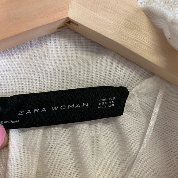 Zara Linen Crochet White Coat - Picture 8 of 8